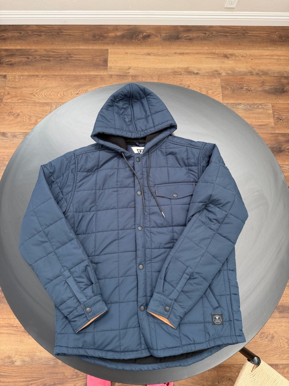 Men's VISSLA Quilted Hooded Jacket - Navy